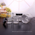 short round glass storage jars airtight plastic lid 2.5oz 4oz 6oz 8oz12oz 16oz 26oz